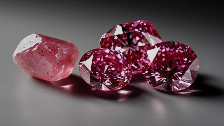 Trans Atlantic Gem Sales Pink Polished and Rough Diamond Tender